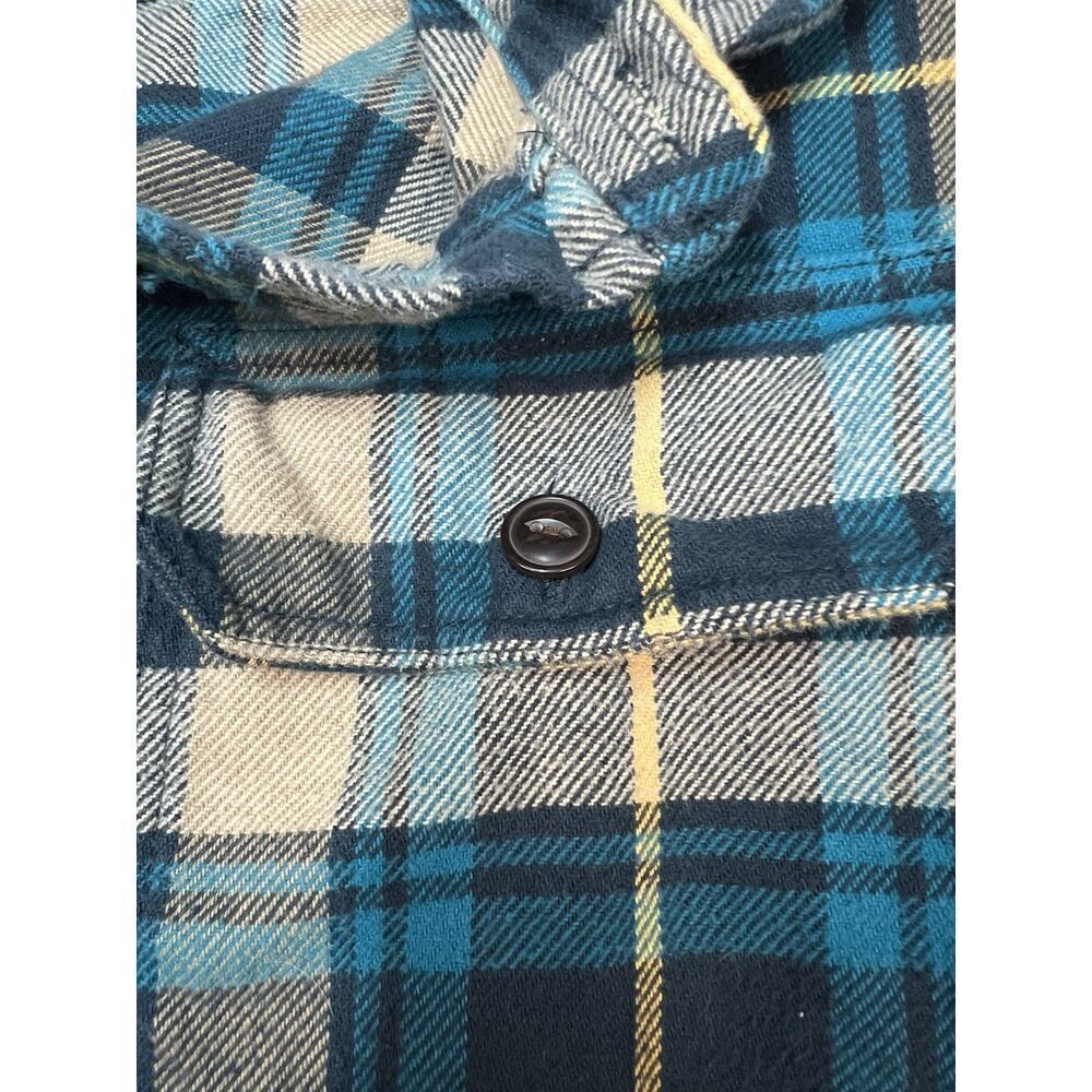 Red Head Brand Co Men’s Flannel Shirt Plaid Blue Beige Size Large - Picture 8 of 11